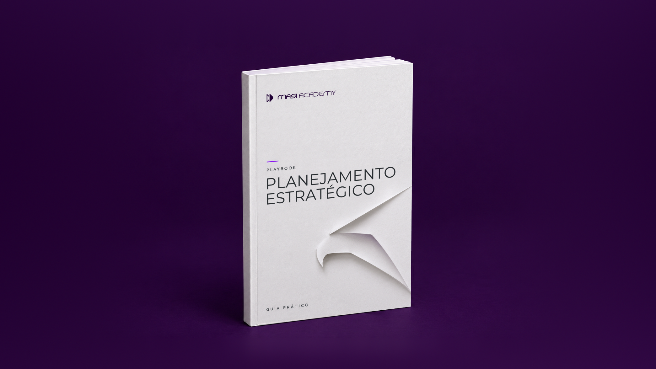 O Playbook de Planejamento Estratégico, em pé, visto em perspectiva